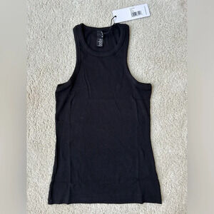 NWT Bobi ribbed black high neck tank XS